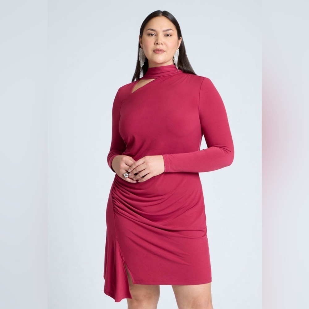Eloquii Scarf Neck Jersey Mini Dress - New! - Size 14